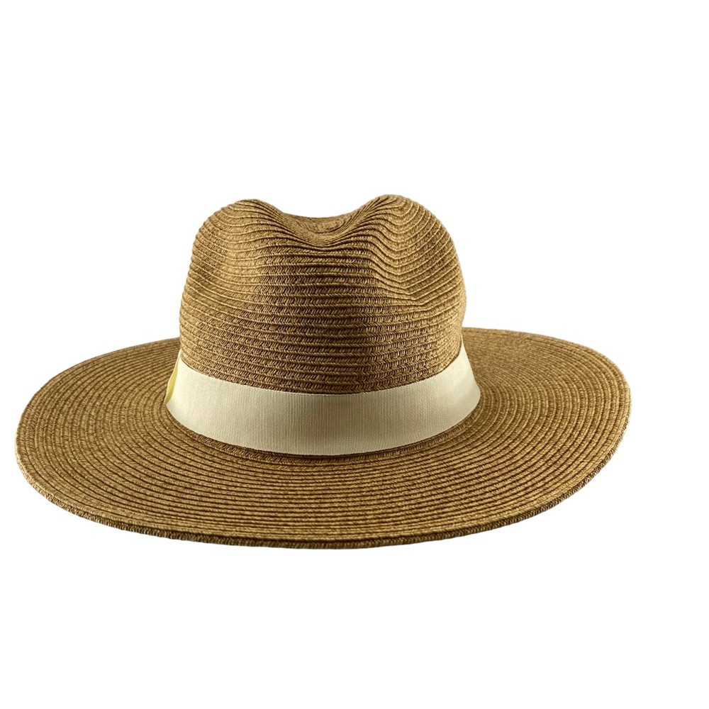 Toucan Hats Tuckernuck NEW Ivory Cream Wide Brim Packable Fedora Sun Hat Size M - Picture 4 of 10
